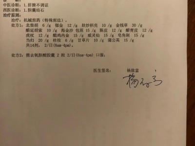 中国中医科学院西苑胆囊结石药方